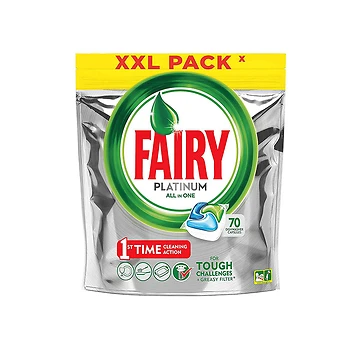 قرص ماشین ظرفشویی فیری FAIRY پلاتینیوم بسته 70 عددی