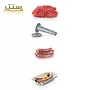 نمای نزدیک از تیغه‌های استیل ضدزنگ چرخ گوشت بوش MFW66020 برای چرخ کردن حرفه‌ای گوشت.