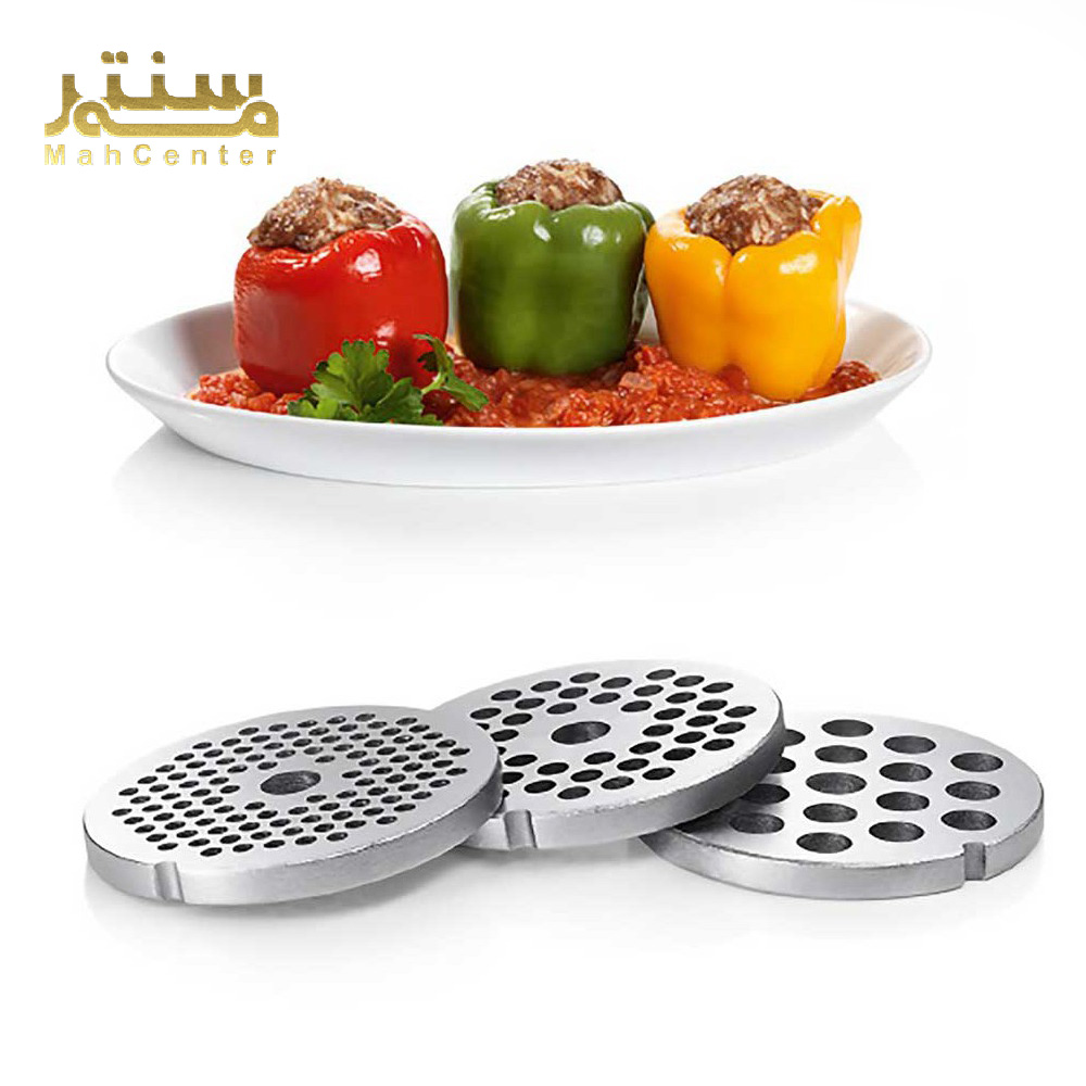 چرخ گوشت بوش مدل MFW68660 با توان 2200 وات و بدنه ترکیبی استیل و پلاستیک در رنگ مشکی و نقره‌ای.