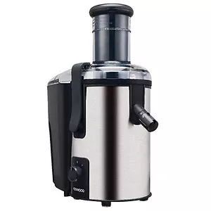 آبمیوه‌گیری کنوود مدل JEM500SS با بدنه استیل ضدزنگ و طراحی جمع‌وجور روی کابینت آشپزخانه