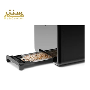 توستر بوش مدل TAT3P423 با طراحی مشکی و استیل، جلوه‌ای لوکس به آشپزخانه می‌بخشد.