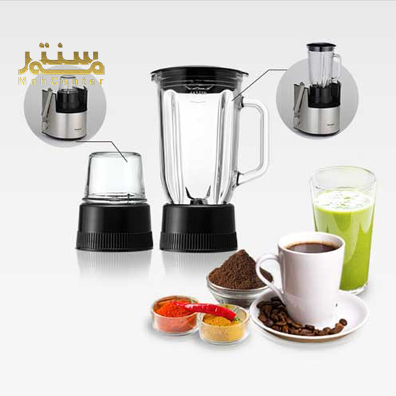 آبمیوه‌گیری بوش MES4010 در حال آبگیری پرتقال کامل با قیف بزرگ