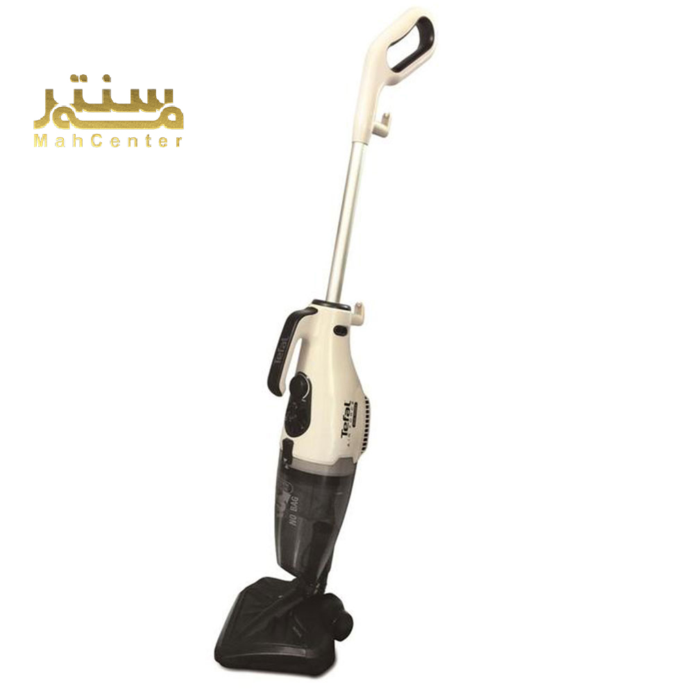 جاروبرقی ایستاده تفال UY5118 در حال نظافت پارکت با قدرت مکش بالا و طراحی کم‌صدا.