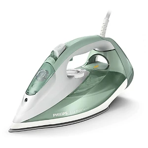اتو بخار فیلیپس مدل DST7012 سفید رنگ با کفی SteamGlide Plus و مخزن آب 300 میلی‌لیتری.