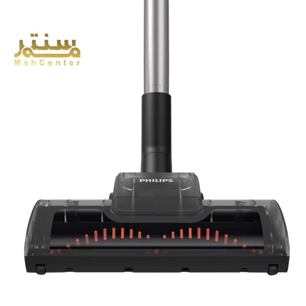 نمای جانبی جاروبرقی فیلیپس مدل XD8052 با چرخ‌های 360 درجه برای حرکت آسان روی سطوح.