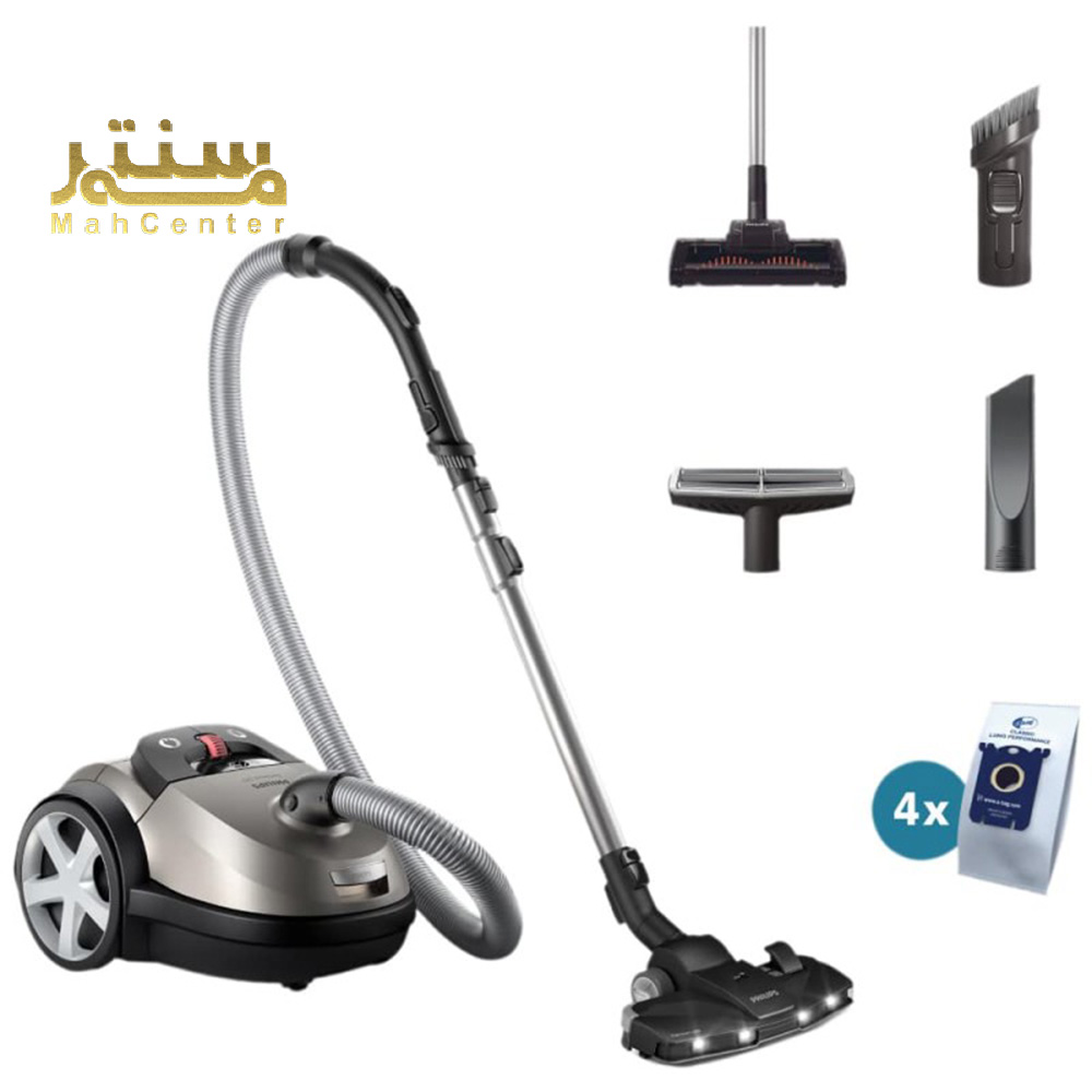 نازل حرفه‌ای جاروبرقی فیلیپس XD8052 با چراغ LED برای تمیز کردن دقیق زیر مبلمان.