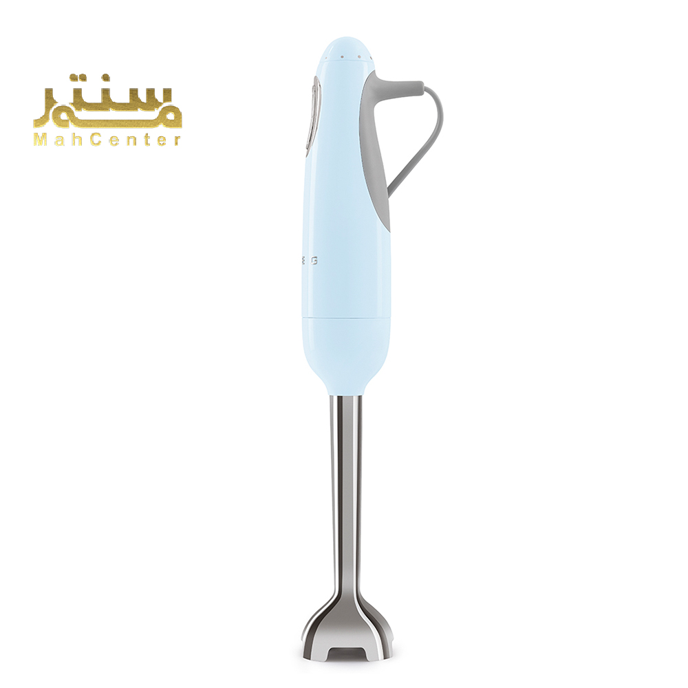 گوشت کوب چندکاره اسمگ مدل HBF22 آبی با بدنه پلاستیک فشرده و میله استیل ضدزنگ.