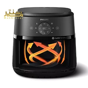 سرخ کن فیلیپس NA230 با بدنه پلاستیکی مقاوم و ضدخش، طراحی شیک مشکی برای آشپزخانه‌های امروزی.