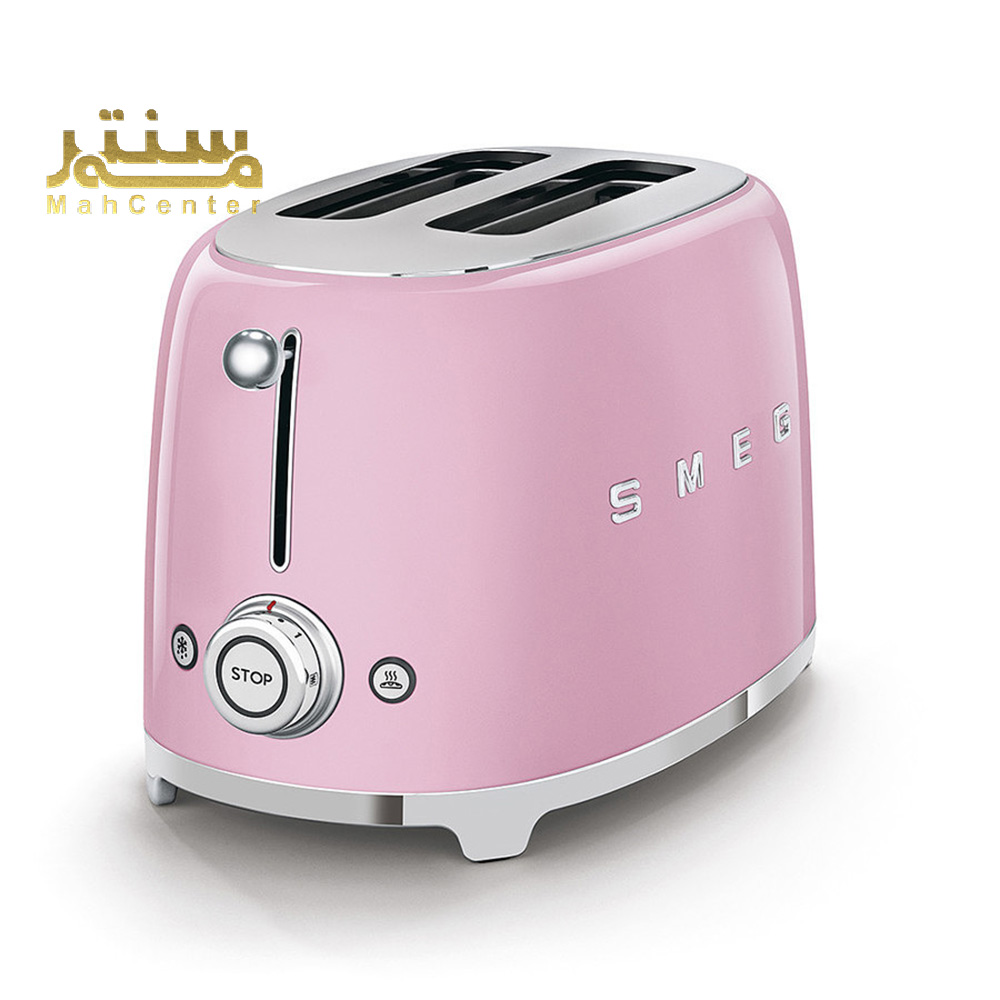 توستر اسمگ مدل TSF01 رنگ صورتی پاستیلی با 6 سطح تنظیم حرارت و قابلیت یخ‌زدایی.