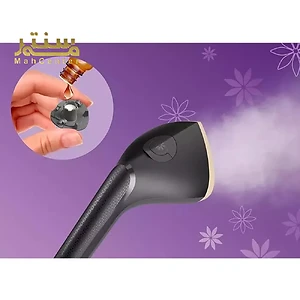 این تصویر یک دستگاه اتو بخار دستی را نشان می دهد که توسط برند "MahCenter" ارائه شده است.