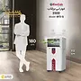 این تصویر مقایسه‌ای است از ابعاد کولر آبی بارفاب مدل BF3-S با قد یک فرد ۱۸۰ سانتی‌متری.