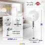 پنکه رومیزی سفید رنگ پارس خزر مدل 4010R با قابلیت تنظیم ارتفاع و سرعت، همراه با مشخصات فنی مانند توان مصرفی 60 وات و ابعاد 584624 سانتی‌متر.