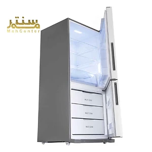 یخچال دارای دو بخش اصلی است: بخش بالایی که یخچال است و بخش پایینی که فریزر است