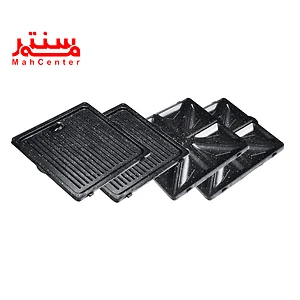 4 صفحه ساندویچ ساز بلک اند دکر 4090 که شامل 2 صفحه گریل و 2 صفحه ساندویچ ساز 8 خانه مثلثی