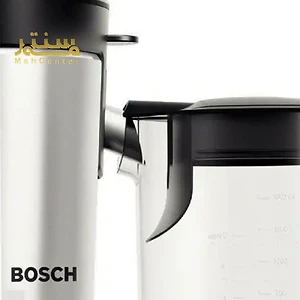 یک نمای نزدیک از قطعات مختلف آبمیوه گیری بوش مدل MES4010 در یک پس زمینه سفید نشان داده شده است