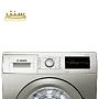 ماشین لباسشویی بوش سری 2 با بدنه استیل، نمایشگر دیجیتال و ظرفیت 8 کیلوگرم.