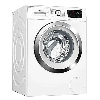 این تصویر یک ماشین لباسشویی بوش مدل WAT28682ME را نشان می‌دهد.