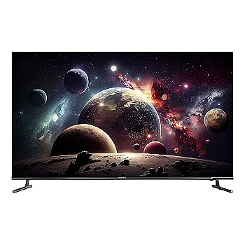 یک تلویزیون هوشمند Daewoo 55 اینچی 4K در پس زمینه سفید.