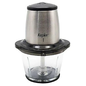 یک خردکن Kepler KHC300 نقره ای و مشکی با یک کاسه شیشه ای.