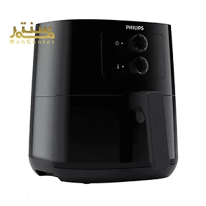 سرخ کن هوا فیلیپس مشکی با صفحه کنترل دیجیتال و سبد سرخ کردنی.