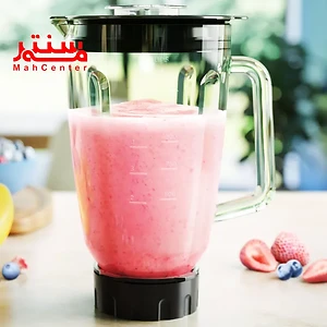 پارچ مخلوط کن فیلیپس 3033 که داخل آن نوشیدنی صورتی رنگ است