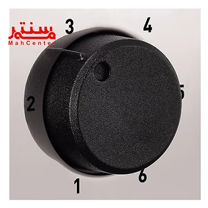 دکمه ولومی مشکی رنگ توستر تفال tl330d که داره 5 درجه برای تنظیم درجه حرارت است