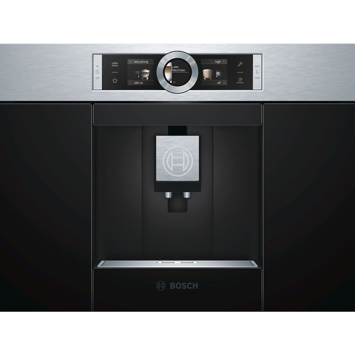 یک دستگاه اسپرسو ساز بوش مدل CTL636ES6 که در یک آشپزخانه نصب شده است.