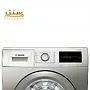 ماشین لباسشویی بوش سری 2 با بدنه استیل، نمایشگر دیجیتال و ظرفیت 8 کیلوگرم.