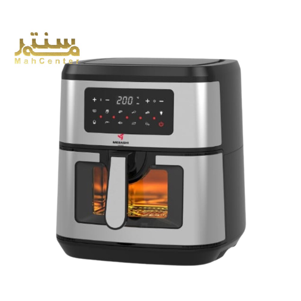 این تصویر یک سرخ‌کن بدون روغن (Air Fryer) مباشی مدل ME-AF998 را در پس‌زمینه سفید نشان می‌دهد.