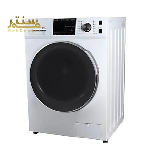 ماشین لباسشویی درب از جلو با طراحی مدرن و صفحه نمایش دیجیتال.