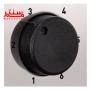 دکمه ولومی مشکی رنگ توستر تفال tl330d که داره 5 درجه برای تنظیم درجه حرارت است