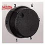 دکمه ولومی مشکی رنگ توستر تفال tl330d که داره 5 درجه برای تنظیم درجه حرارت است