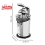 آب مرکبات گیری مولینکس pc700d10 که اهرم آن حالت نیمه باز دارد و ابعاد آن در کنار دستگاه نوشته شده است