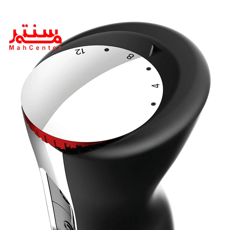 نمای نزدیک از بالای گوشتکوب برقی بوش مدل ms6cm6120 که دکمه چرخشی تنظیم سرعت آن مشخص است