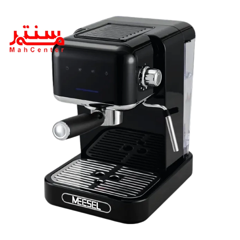 اسپرسوساز میسل مدل me-131 spe از زاویه کناری که صفحه نمایش و نازل بخار آن مشخص است