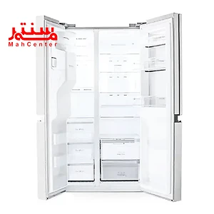 داخل ساید بای ساید دوو مدل sxi30-10w که هر دو در آن باز است و داخل آن مشخصه.