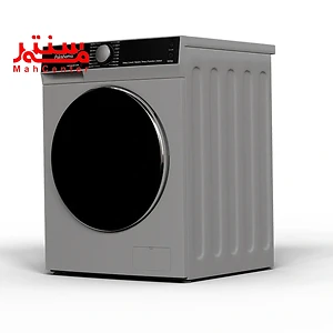 ماشین لباسشویی 9 کیلویی پاکشوما مدل l9s که به سمت راست چرخیده و درب آن به سمت چپ باز است.