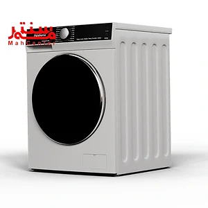 ماشین لباسشویی پاکشوما مدل l9w که به سمت چپ چرخیده شده و بدنه آن از سمت راست مشخص است.