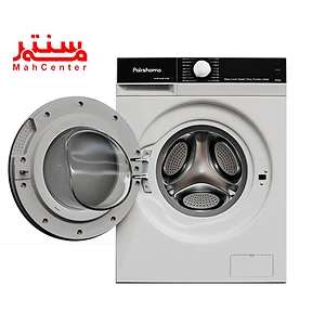 لباسشویی پاکشوما مدل l9w با پنل یک تکه تمام مشکی که درب آن باز است.