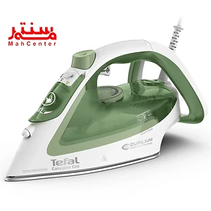 اتو بخار تفال مدل fv5781 که به سمت چپ مایل است و طرف راست آن مشخص است.