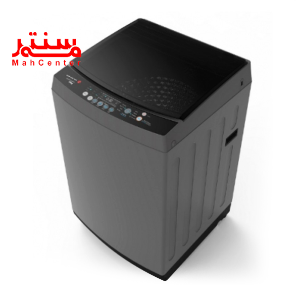 ماشین لباسشویی پاکشوما مدل 1201s که نمای بالا و سه گوش آن را نمایش می دهد.