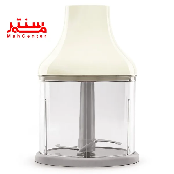 ظرف خردکن گوشت کوب برقی اسمگ مدل hbf03 کرم که تیغه آن هم داخل دستگاه قرار دارد