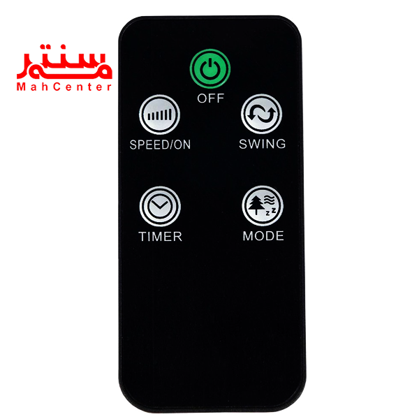 کنترل پنکه تولیپس مدل sf-406r که بالای آن یک دکمه سبز است.