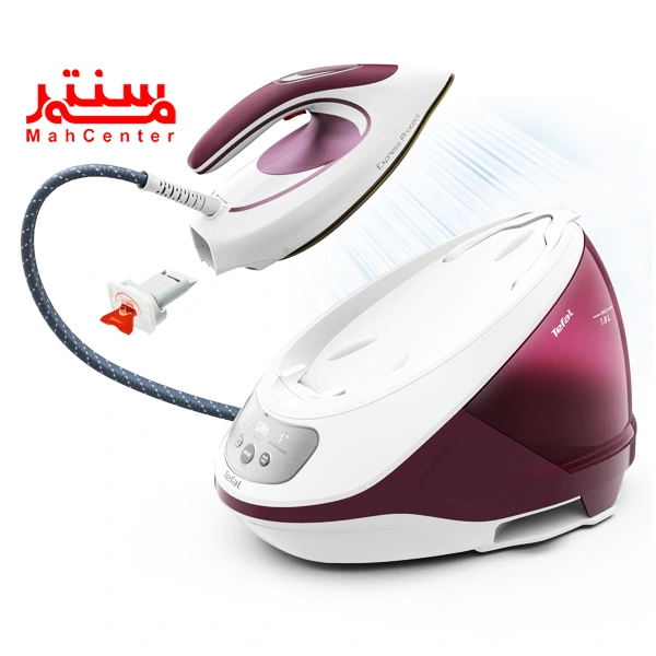 اتو مخزن دار تفال مدل 9201 که اتو از بدنه جدا شده و قسمت رسوب گیر که در انتهای اتو هست جدا شده.