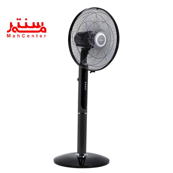 پنکه ایستاده تولیپس مدل sf406r که به سمت راست مایل است و بدنه آن از سمت چپ مشخص است.