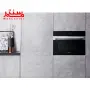 فر مایکروویو آریستون 996 که به صورت توکار است و داخل کابیت طوسی رنگ کار شده است.
