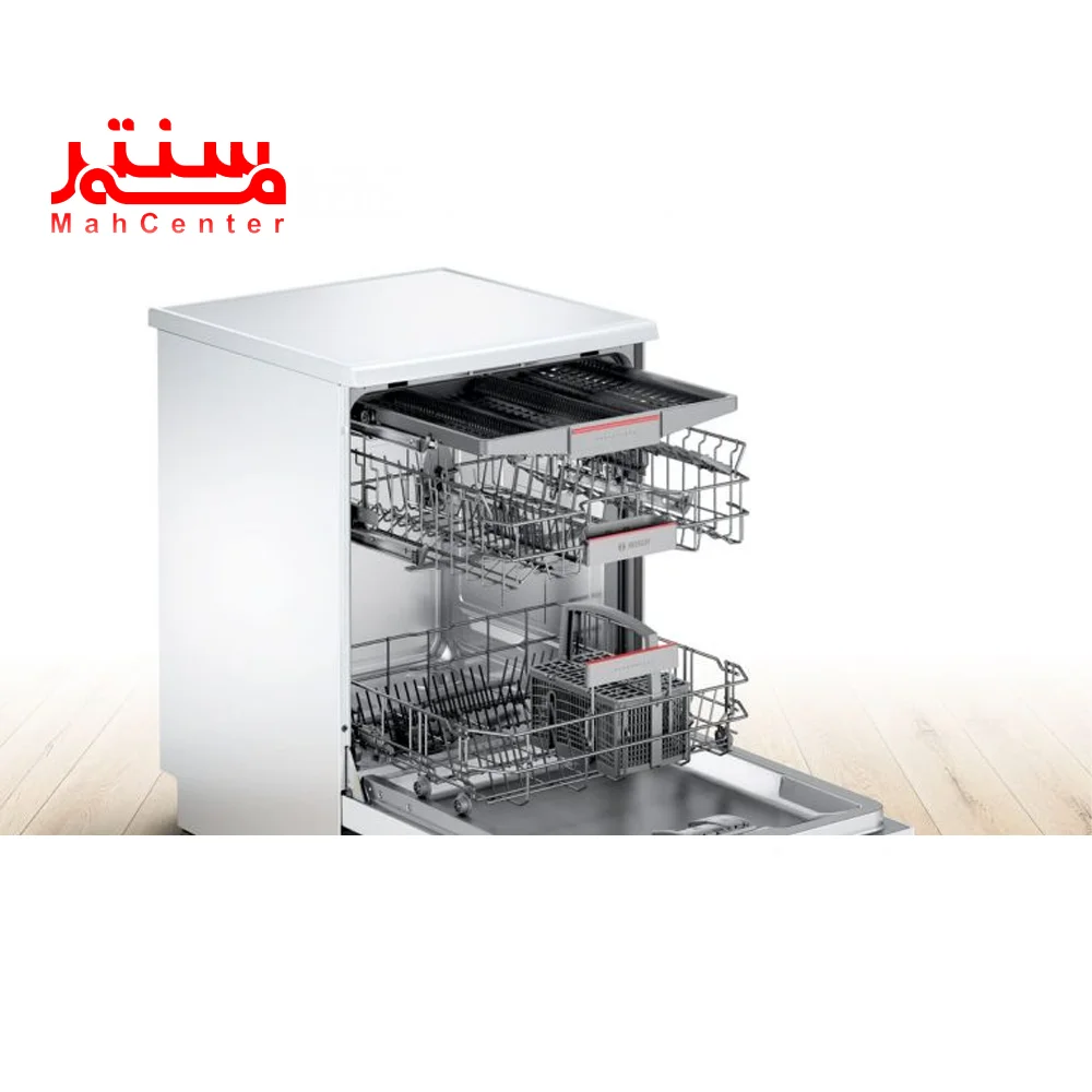 نمای داخلی ماشین ظرفشویی بوش مدل sms67ti02b استیل