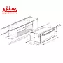 طراحی سه بعدی فر گازی توکار آریستون مدل mhg 21 ix که تمام جزئیات و ابعاد نصب آن در طراحی مشخص شده است.