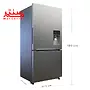 یخچال فریزر پایین دوو مدل bmi-30ss که به سمت راست خریده و ابعاد آن در کنارش نوشته شده.