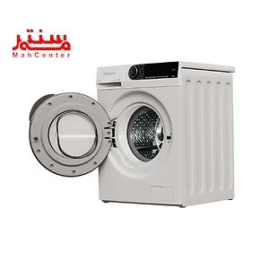 نمای کناری و در باز شده ماشین لباسشویی پاکشوما 8 کيلويي مدل u8-w